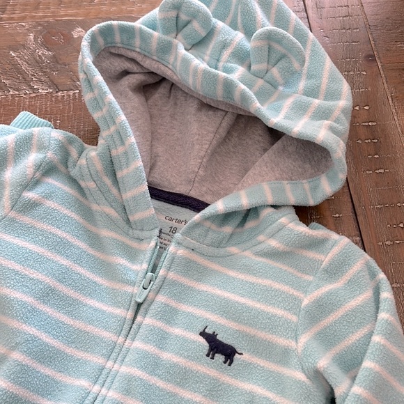 Carters Fleece Zip Up Jumpsuit - Picture 2 of 3